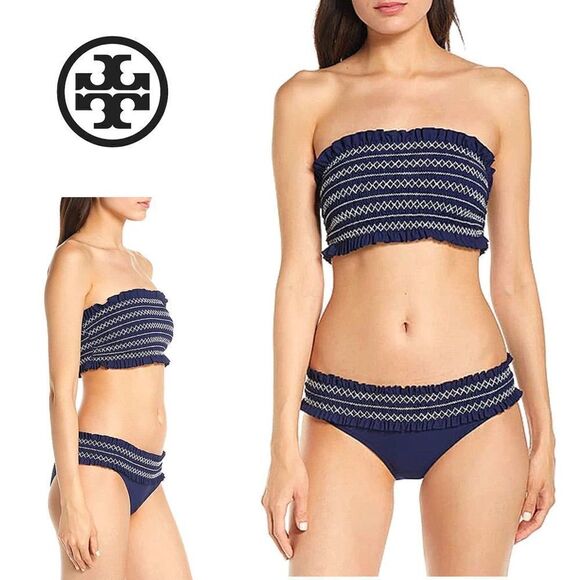 New. Tory Burch black smocked bikini set. Normally $236  XS - Picture 12 of 12